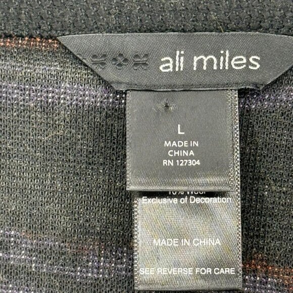 Ali Miles Womens southwestern pattern Cardigan Jacket Size Large faux leather - Picture 4 of 15